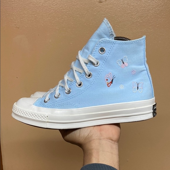 Chuck 70 Butterfly Wings Women’s High Top Converse “Chambray Blue/Egret/Black” - Picture 3 of 17